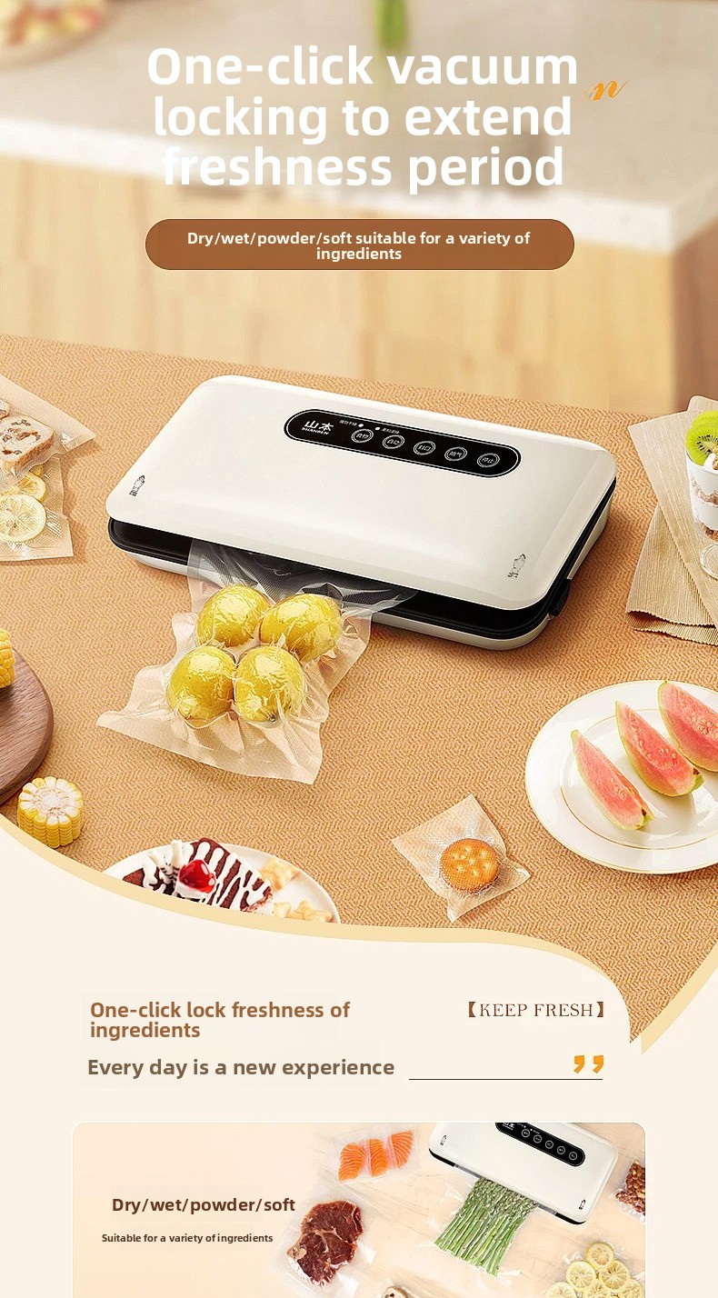 Food Vacuum Sealer Machine - Mini-Vakuumiergerät Automatische Haushalts-Lebensmittelversiegelungsmaschine für Snacks Frischhaltung