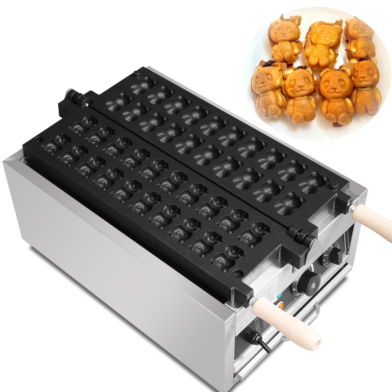 Mini Waffle Maker Machine - Kommerzielle 20-teilige Taiyaki-Maschine in Bärenform, Waffeleisen
