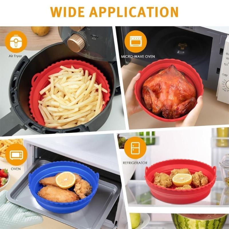 Air Fryer Silicone Pot Liner - D0AB 2er-Pack Luftfritteusen-Silikoneinlagen, Töpfe, Korb für