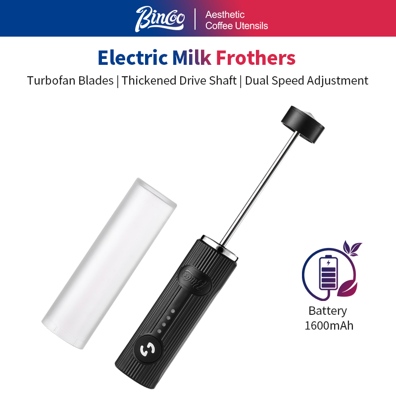 Electric Milk Frother Handheld - BINCOO Elektrischer Kaffeeaufschäumer, USB wiederaufladbar, 2