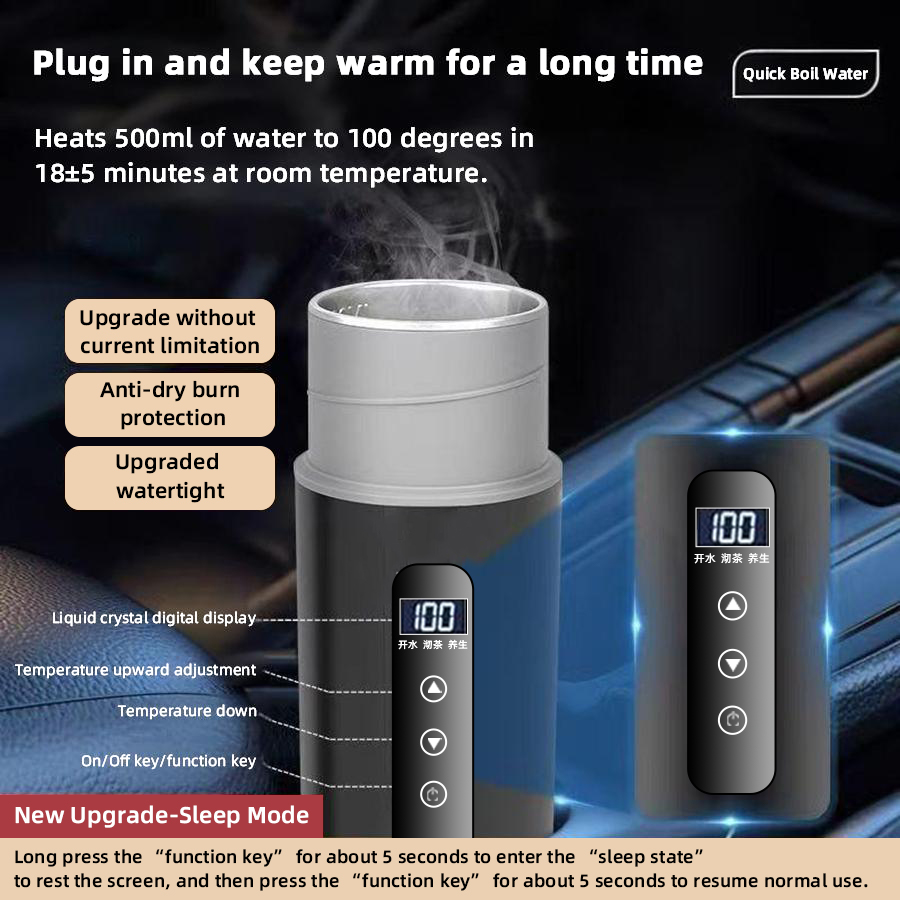 12V 24V Auto-Heizbecher 500ml  – Electric Kettle Temperature Control Bewertung und Preis