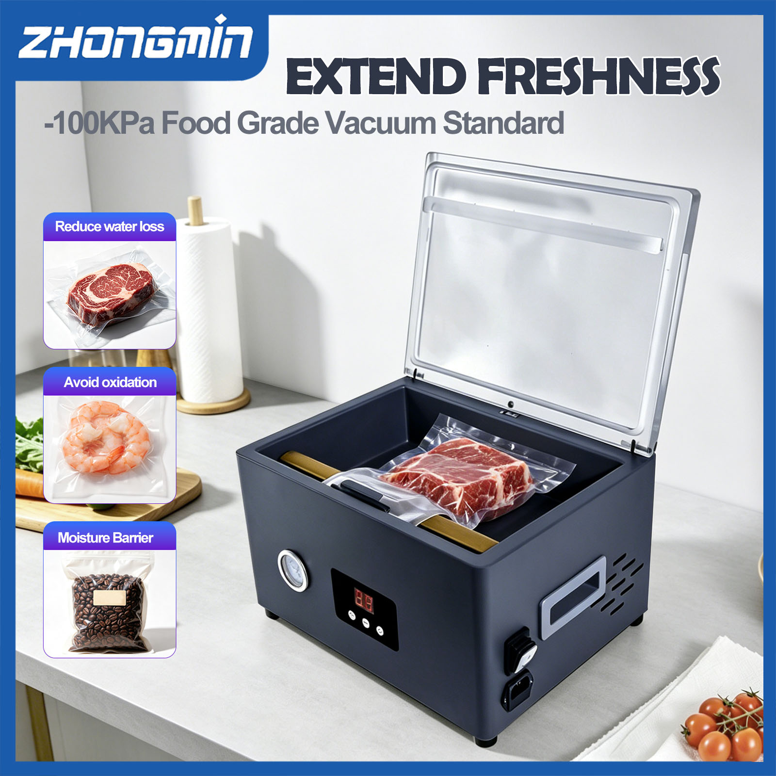 ZM-CVS300 Lebensmittel-Vakuumi – Food Vacuum Sealer Machine Bewertung und Preis